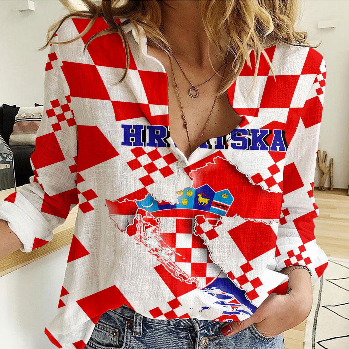 Clothing Croatia Football Women Casual Shirt