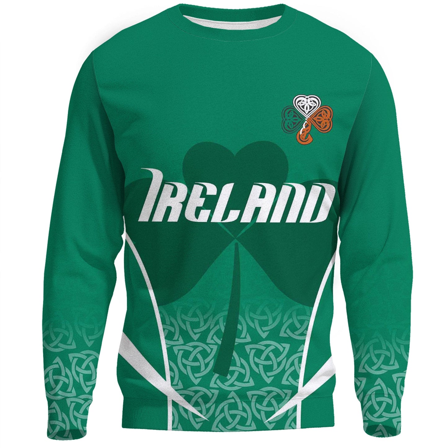 Clothing Ireland Irish Three Leaf Clover Celtic Pattern Sweatshirts