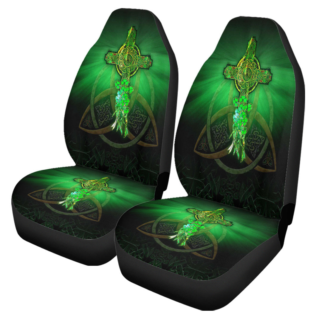 Car Seat Covers Patrick Day Cross And Skull Car Seat Covers