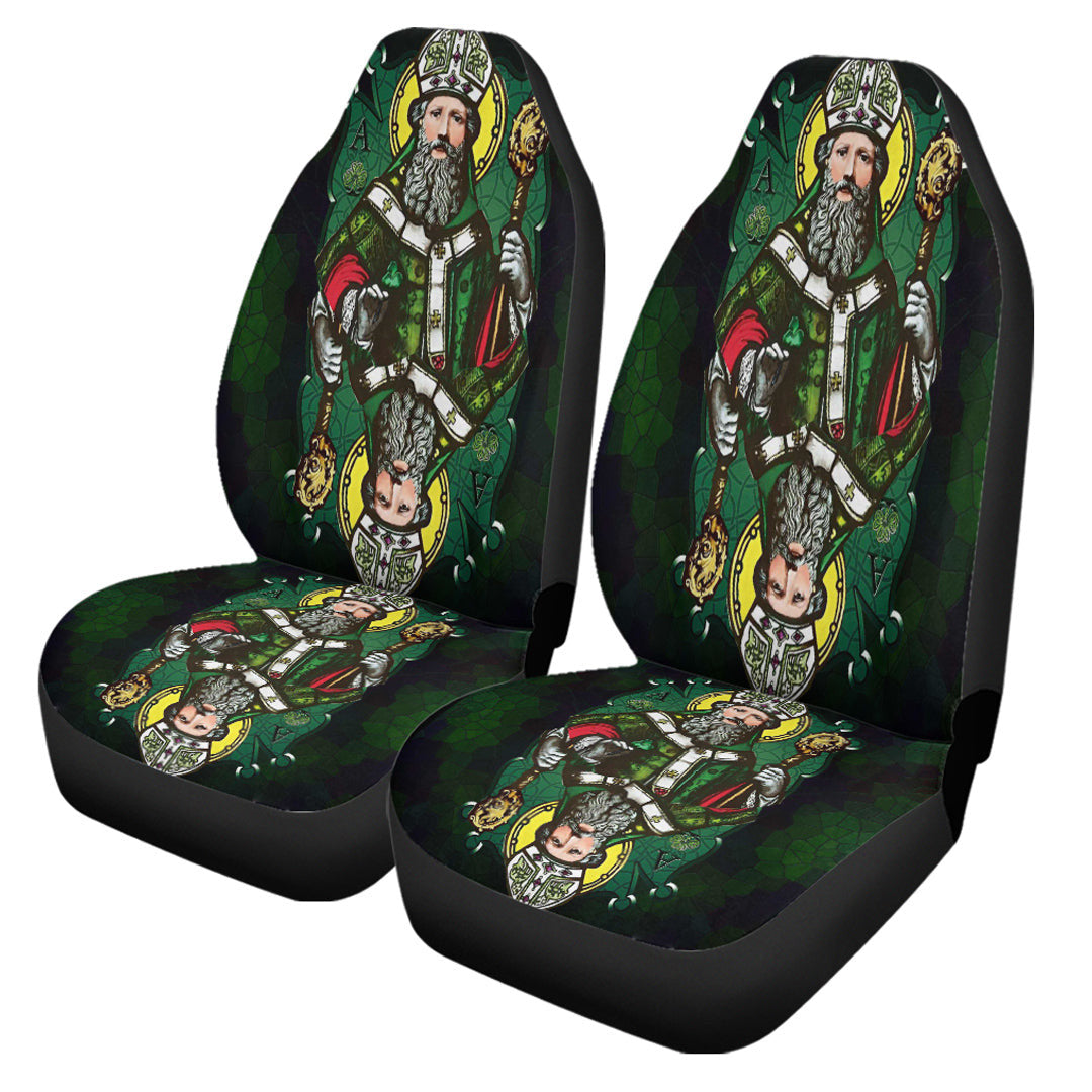 Car Seat Covers St Patrick Day Card Style Three Leaf Clover Car Seat Covers