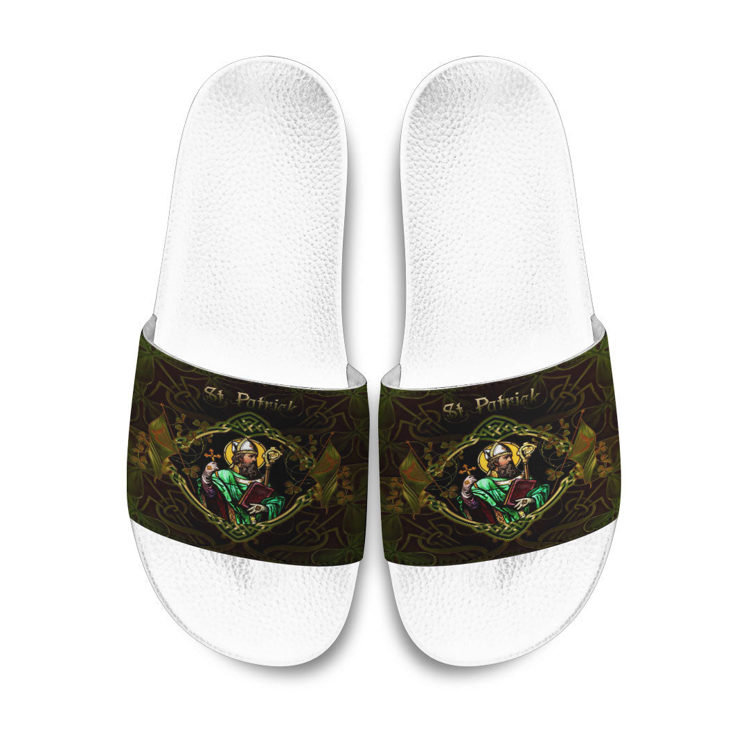 Slide Sandals ST Patrick Day Yggdrasil Three Leaf Clover Celtic Style Slide Sandals