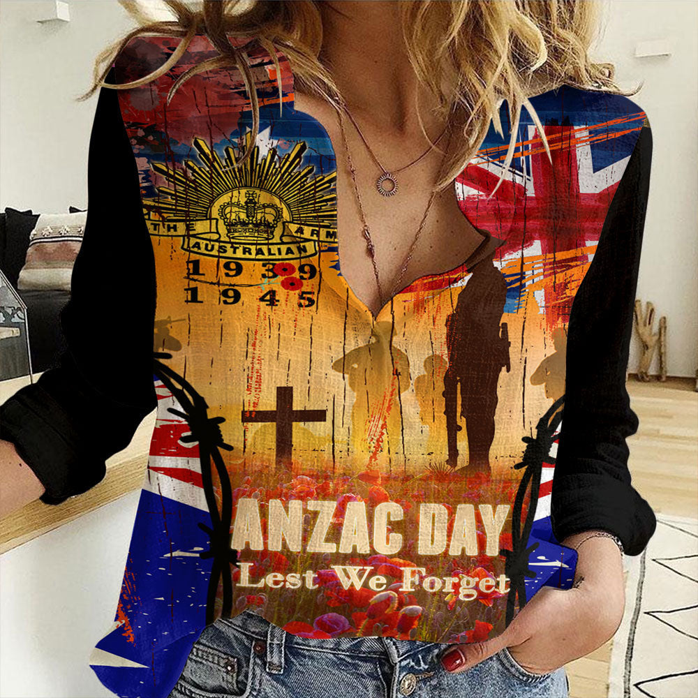 Clothing Anzac Day World War II Commemoration 39 45 Women Casual Shirt