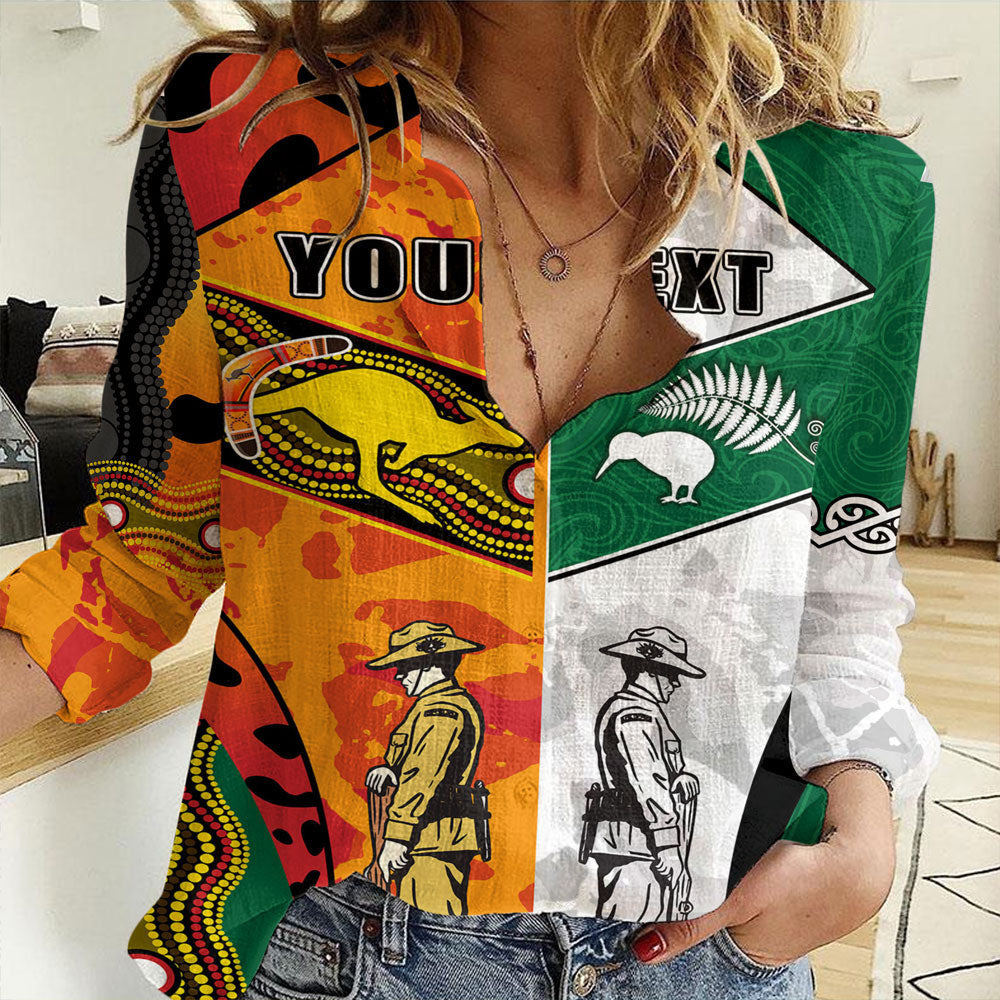 Clothing Custom Anzac Day Australia New Zealand Mix Women Casual Shirt
