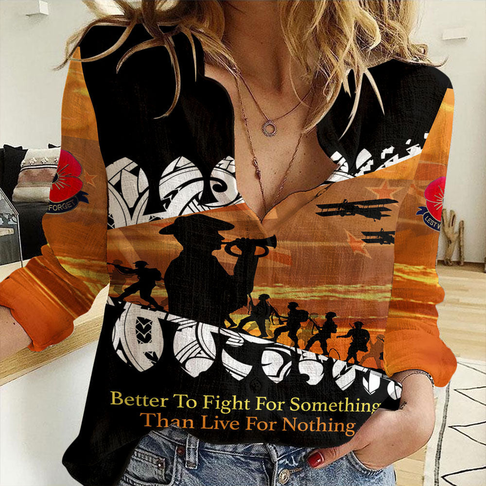 Clothing New Zealand Anzac Day We Will Remember Them Women Casual Shirt