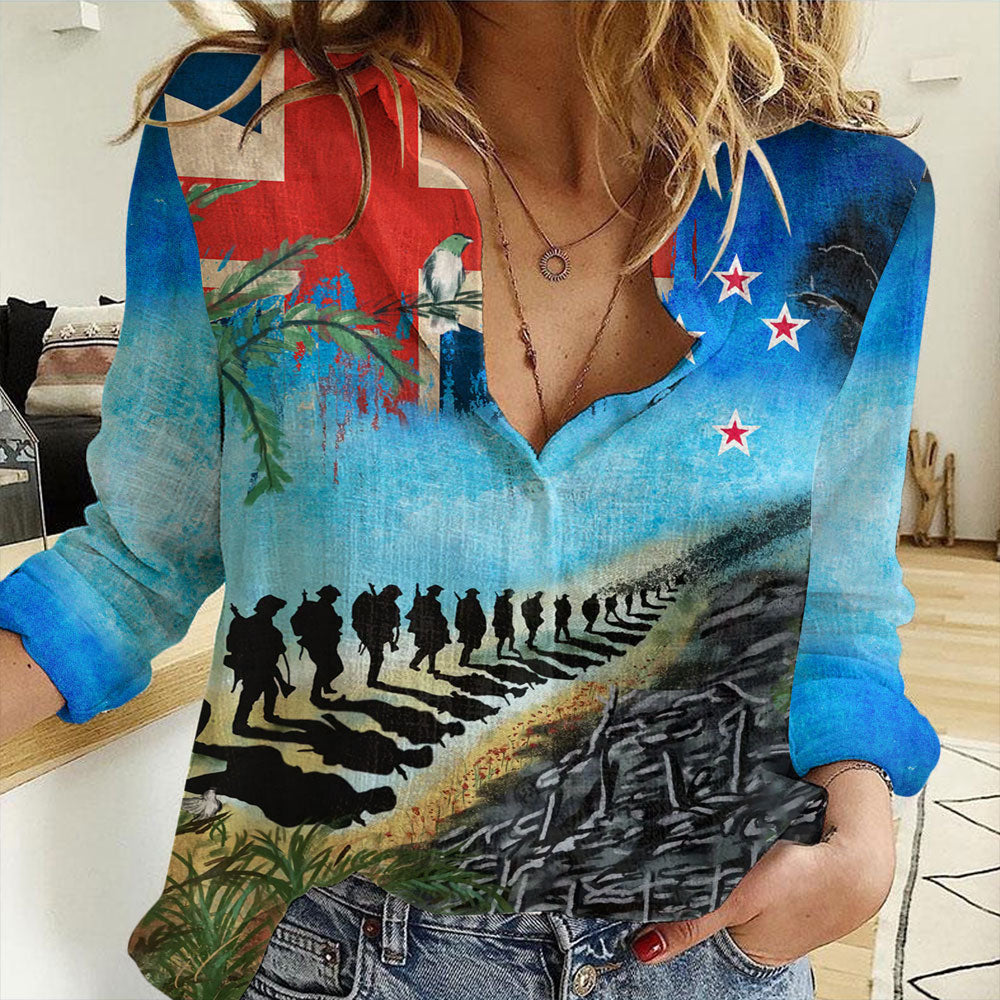 Clothing New Zealand Anzac Day Lest We Forget Women Casual Shirt