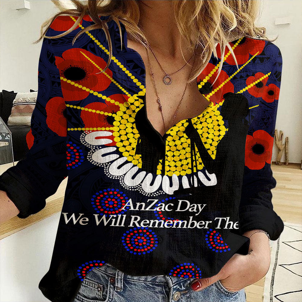Clothing Anzac Day We Will Remember Them Women Casual Shirt