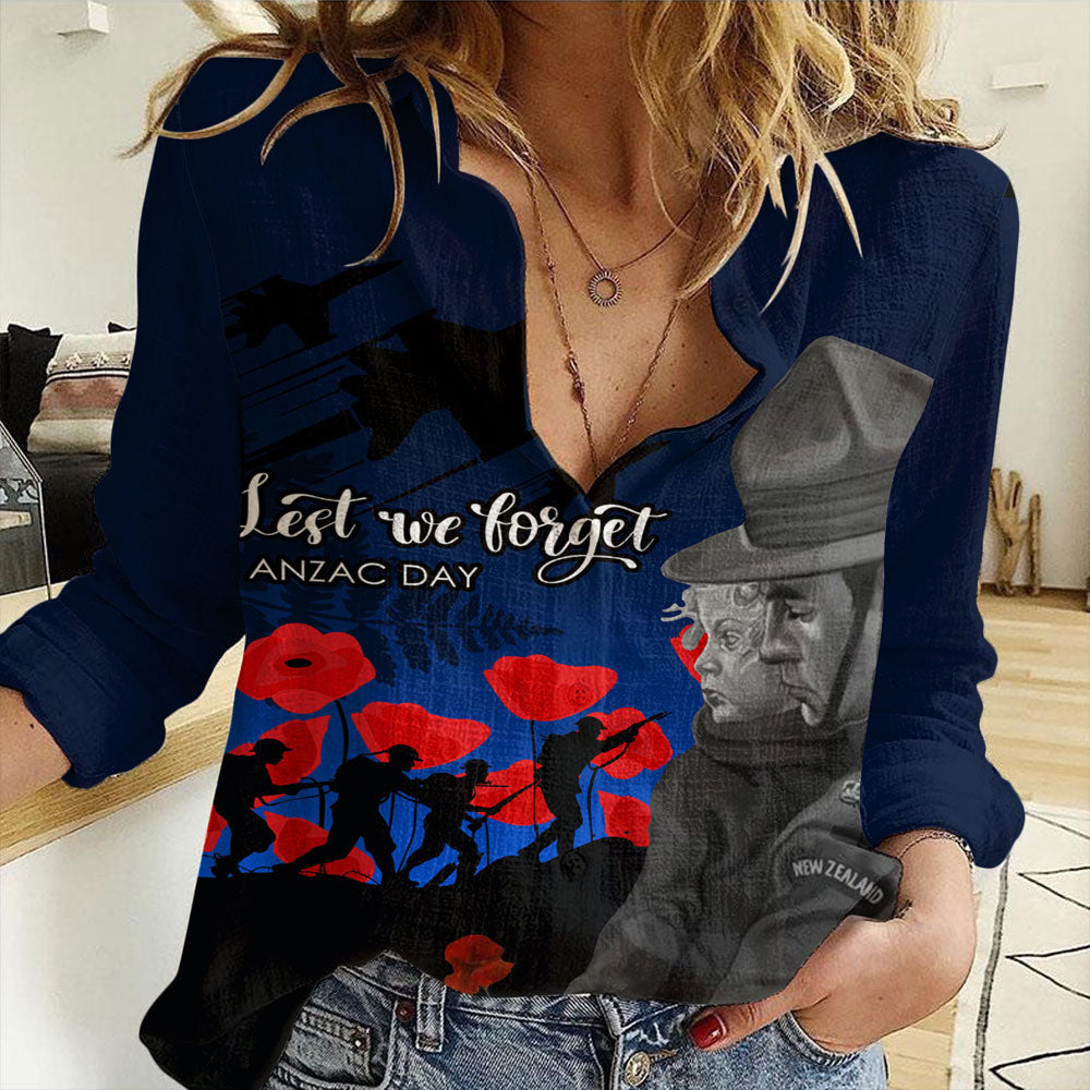 Clothing New Zealand Remembrance Women Casual Shirt