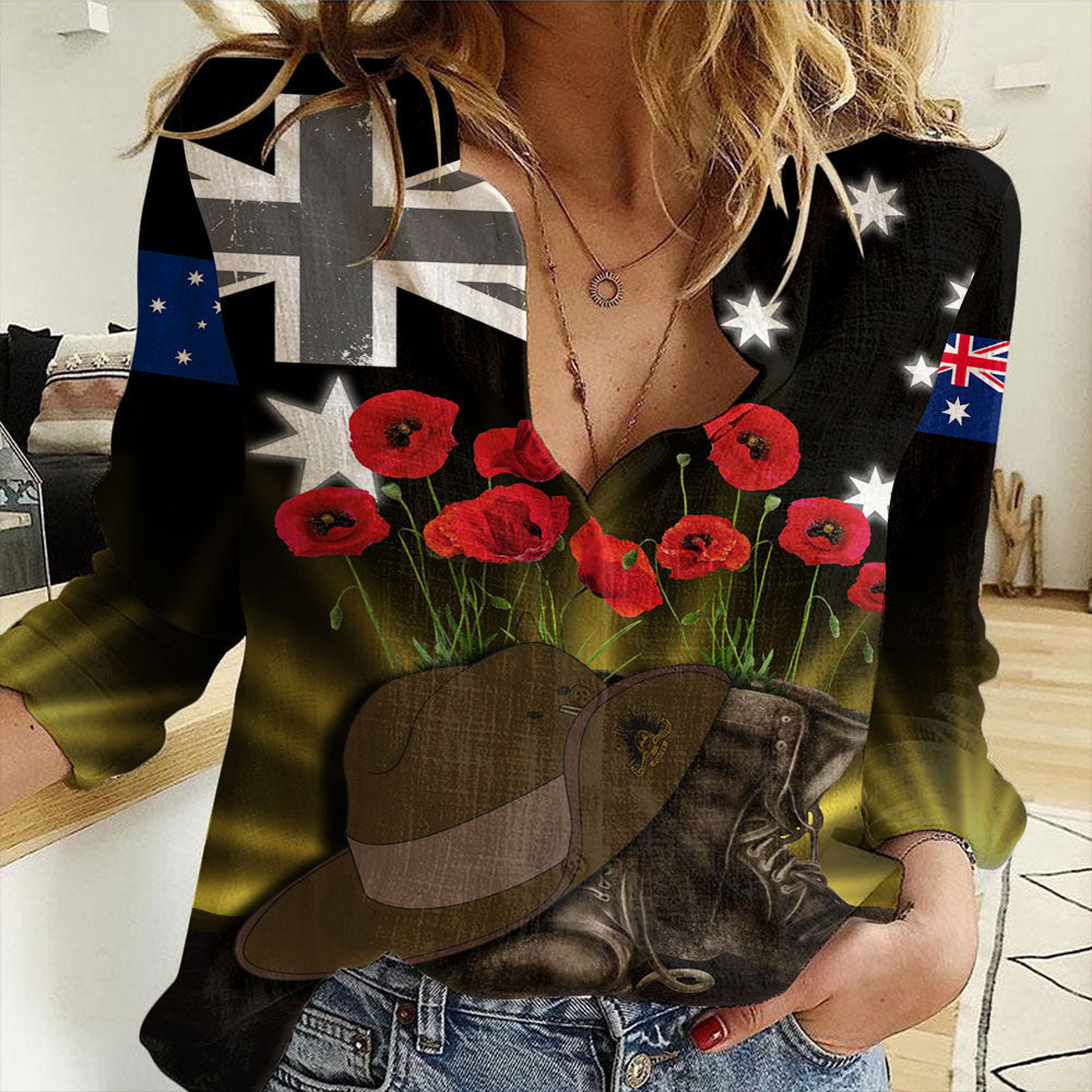 Clothing Anzac Day Hat & Boots Women Casual Shirt