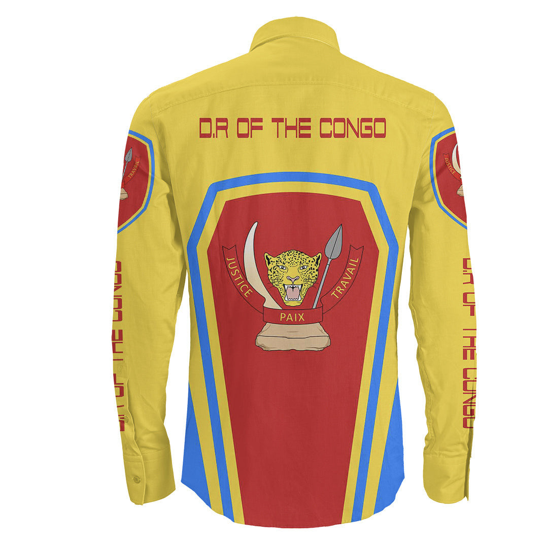 Clothing Democratic Republic Of The Congo Formula One Long Sleeve Button Shirt