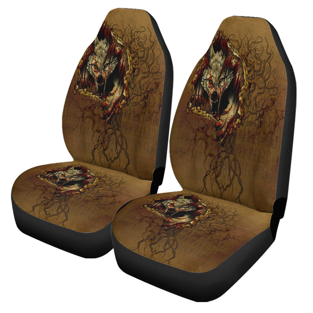 Car Seat Covers Wolf Fenrir Norse Pagan Style Car Seat Covers