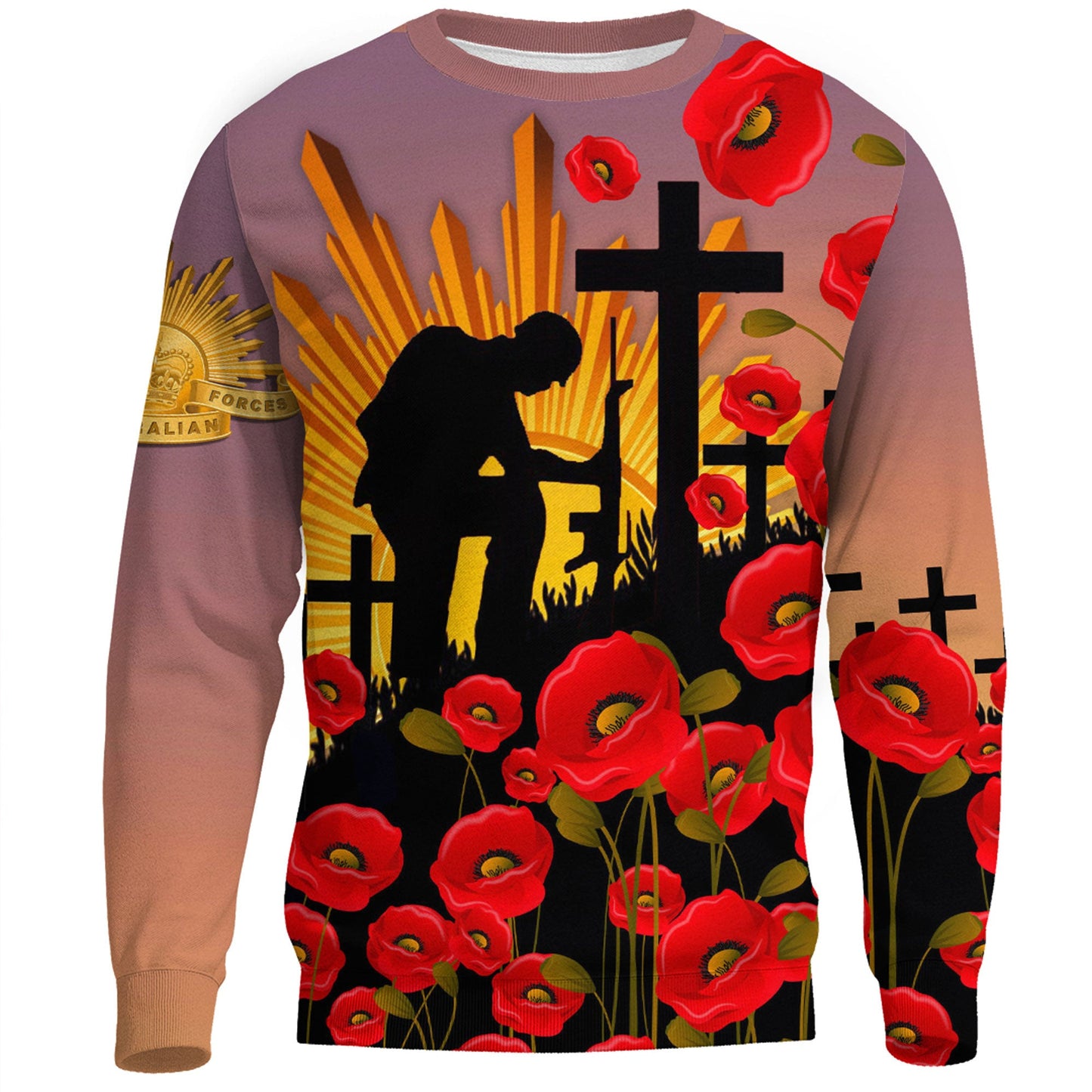 Clothing Anzac Day Poppy Sweatshirts