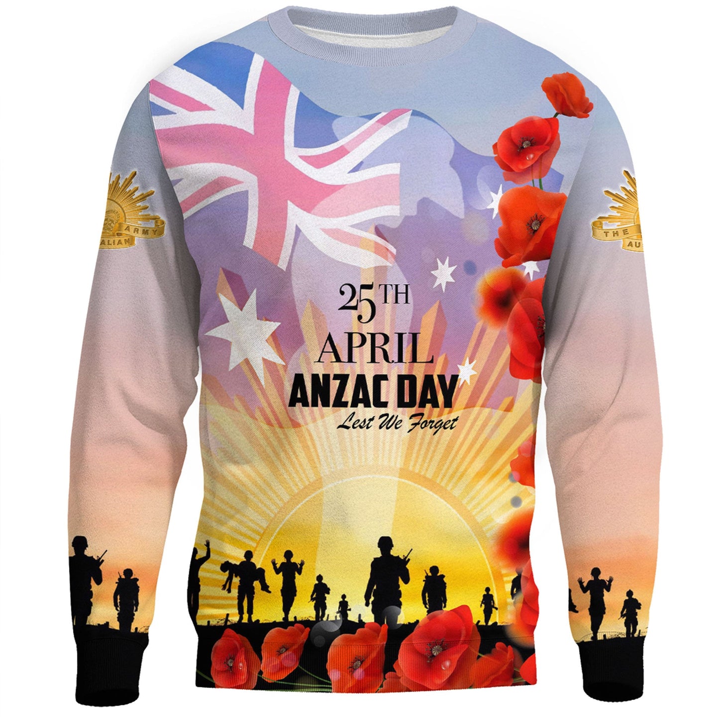 Clothing Anzac Day Australia Poppy Sweatshirts