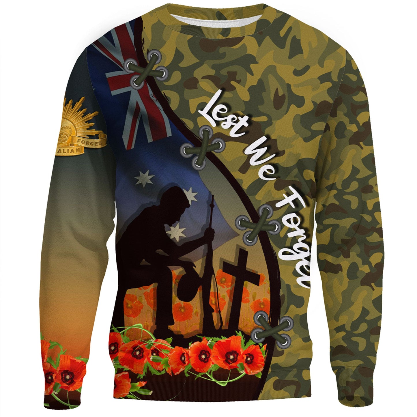 Clothing Anzac Day Camouflage Soldier Australian Sweatshirts