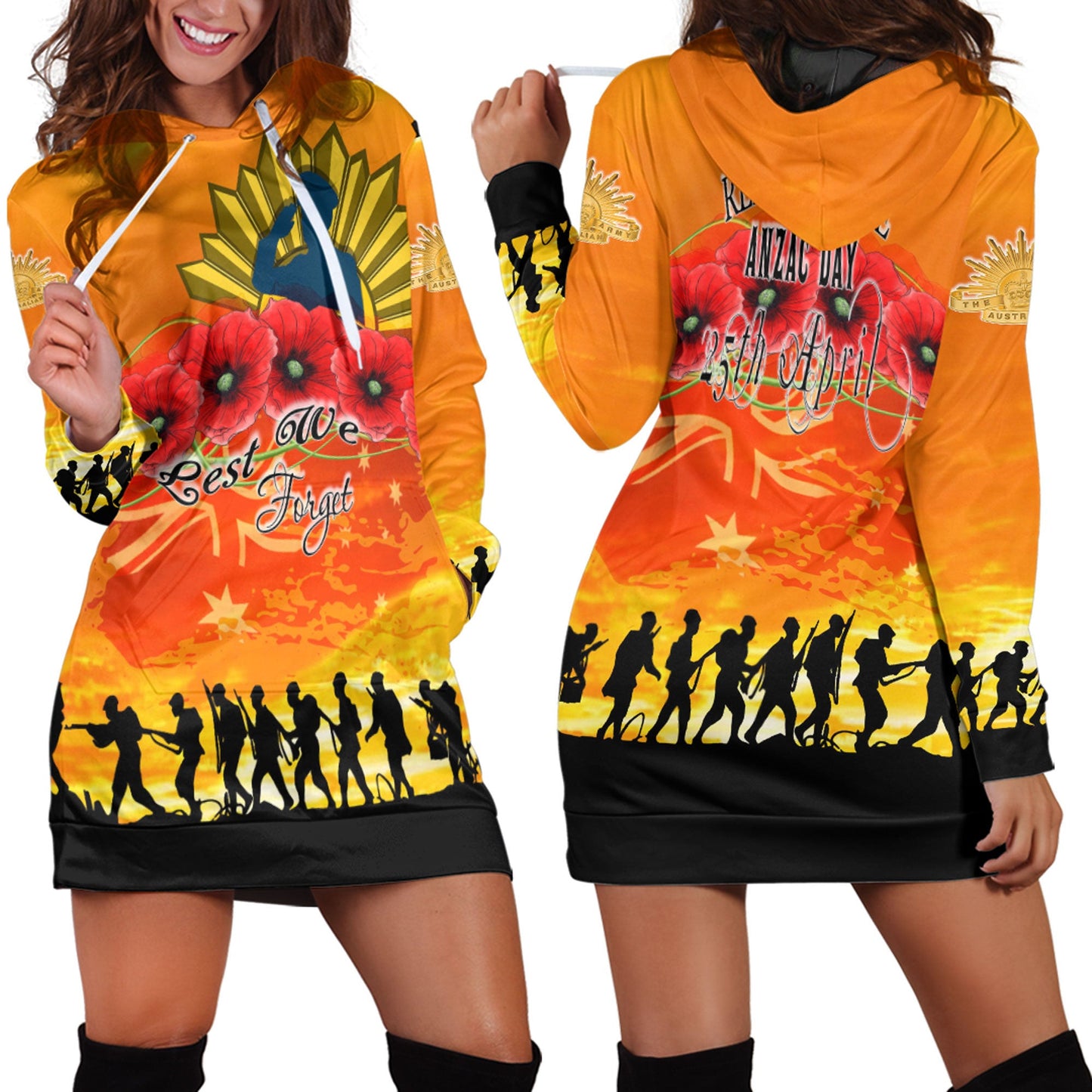 Clothing Anzac Day Australian Hoodie Dress