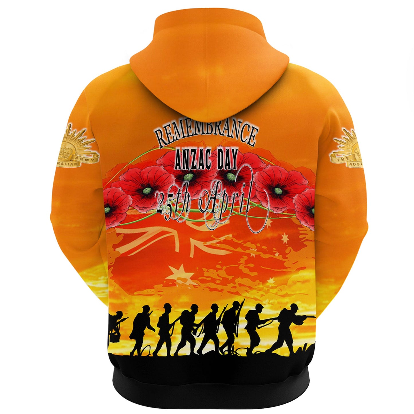 Clothing Anzac Day Australian Zip Hoodie