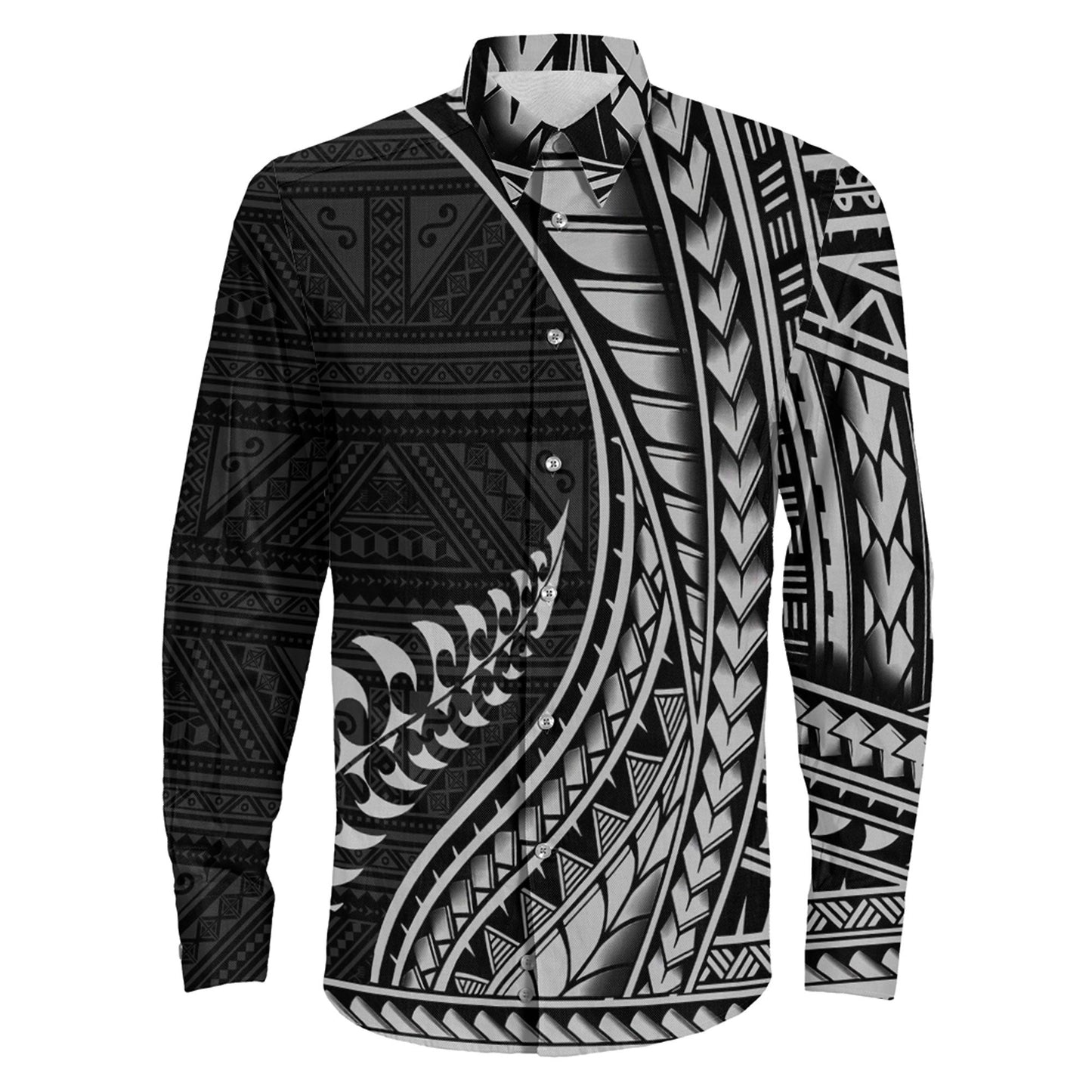 Clothing Maori Fern Long Sleeve Button Shirt