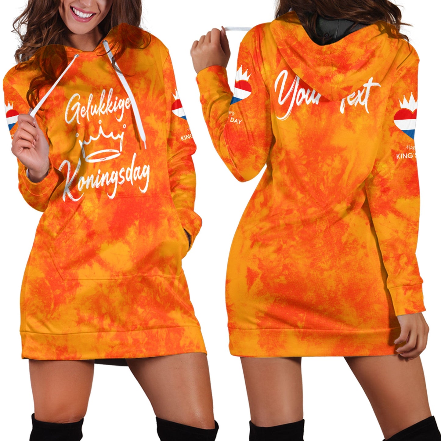 Clothing Netherlands King's Day Gelukkige Koningsdag Hoodie Dress