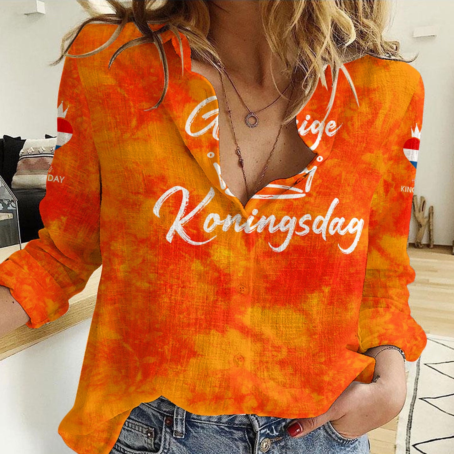 Clothing Netherlands King's Day Gelukkige Koningsdag Women Casual Shirt