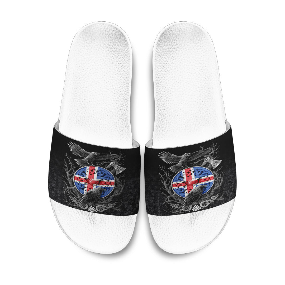 Slide Sandals Iceland Raven Odin Viking Country Slide Sandals