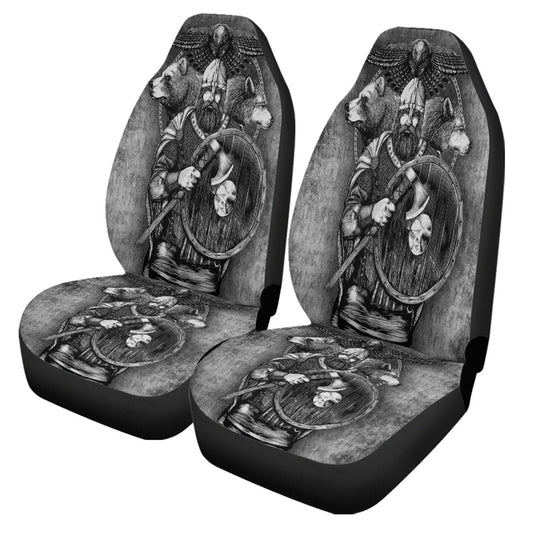 Car Seat Covers Viking Odin Bear Raven Wolf Car Seat Covers