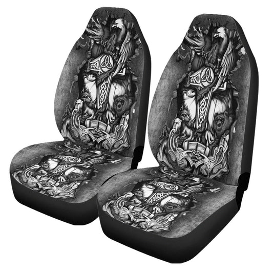 Car Seat Covers Viking Odin Wolf Bear Raven Car Seat Covers