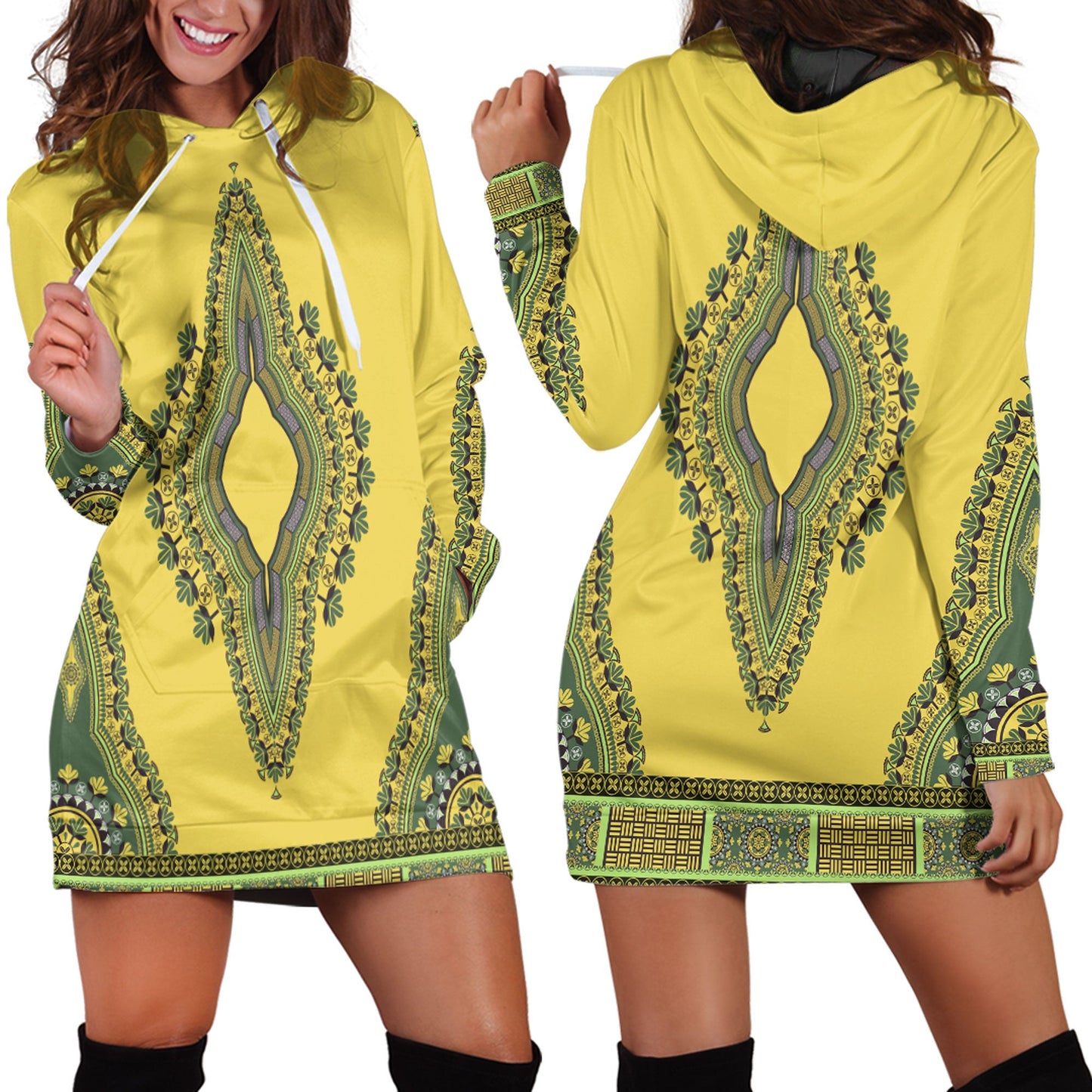 Clothing Africa Neck Dashiki Hoodie Dress