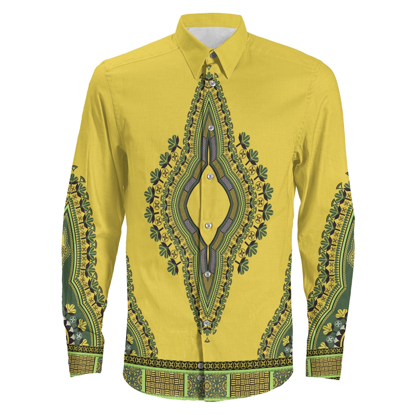 Clothing Africa Neck Dashiki Long Sleeve Button Shirt
