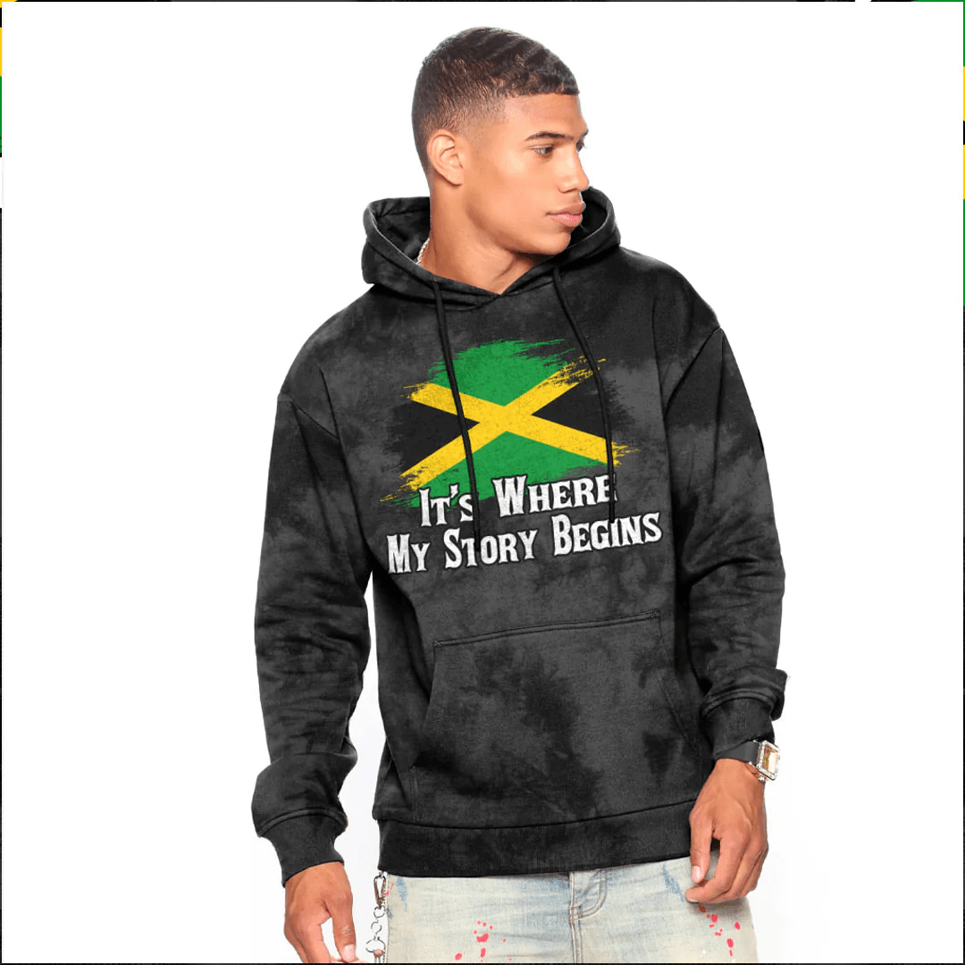 Hoodie Custom Jamaica It'S Where My Story Begin Wash Style