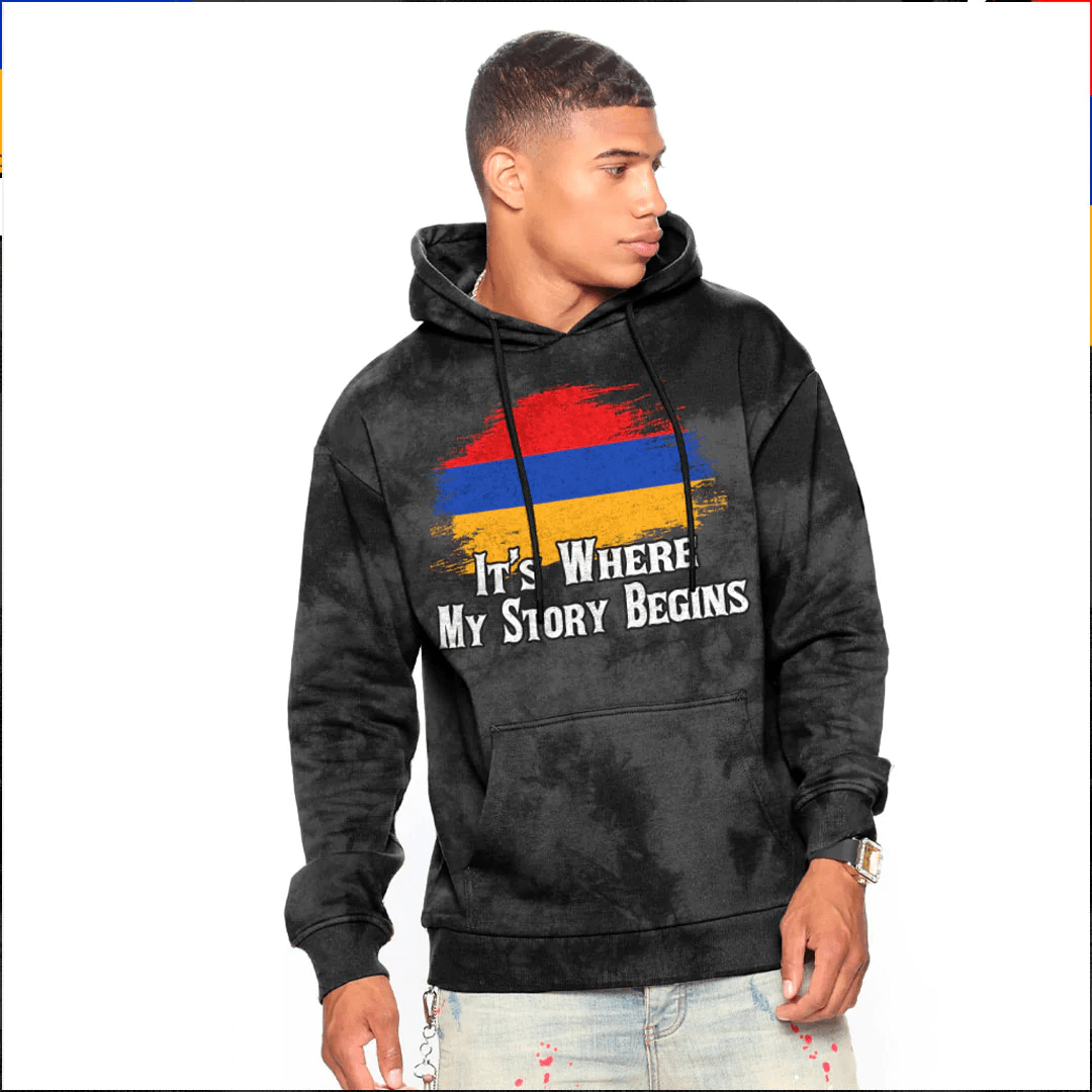 Hoodie Custom Armenia It'S Where My Story Begin Wash Style
