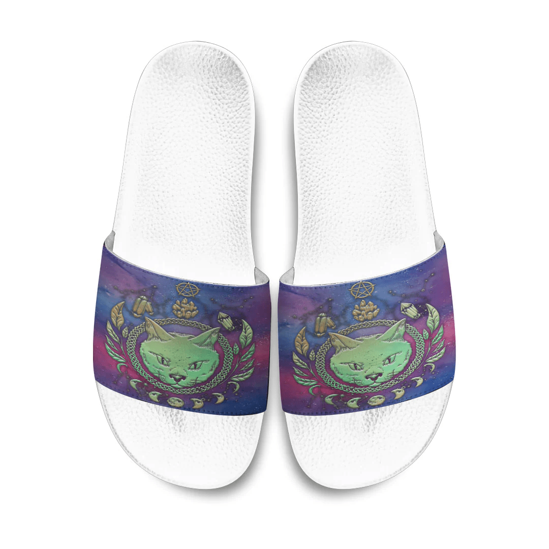 Slide Sandals Aesthetic Witchcraft Symbol For Magic Gothic Slide Sandals