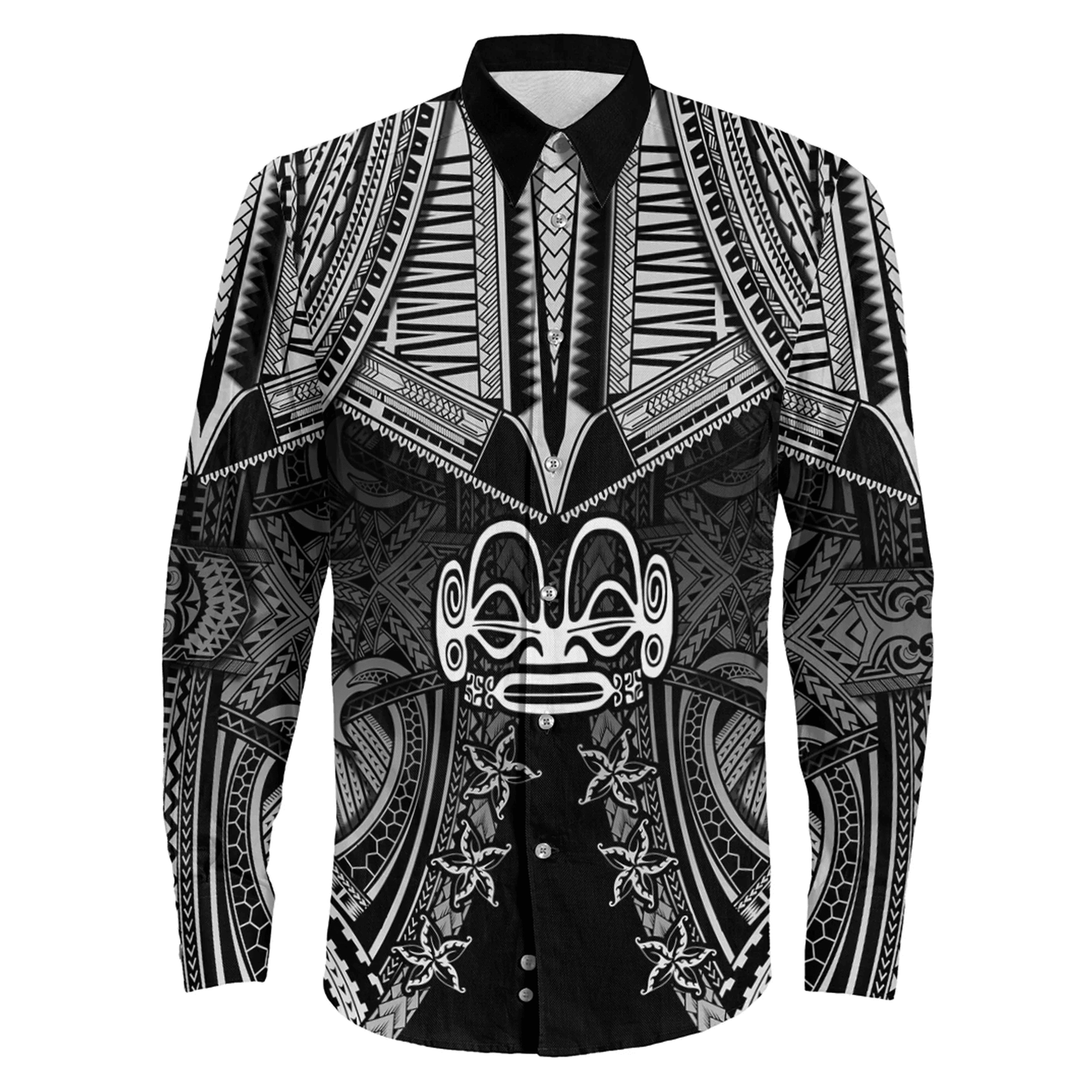 Clothing Marquesas Islands Tattoo Long Sleeve Button Shirt