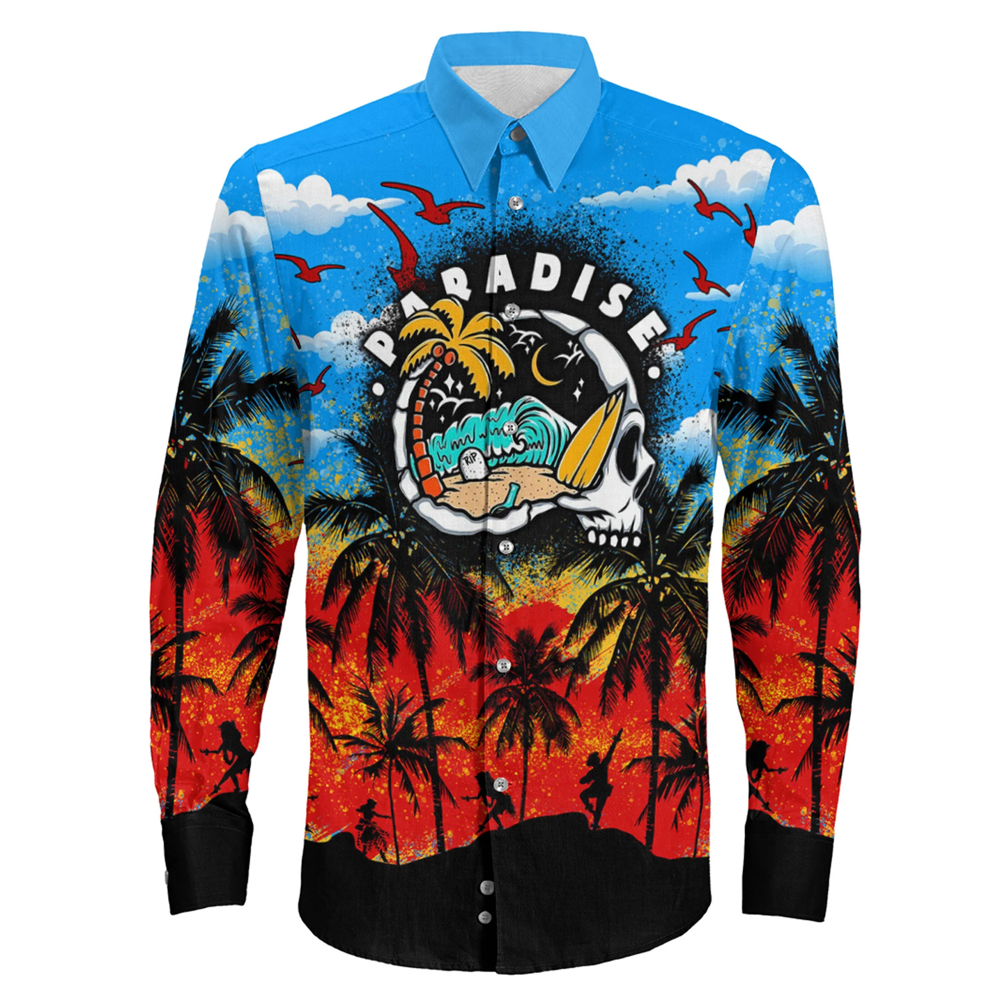 Clothing Paradise Summer Vibes Long Sleeve Button Shirt