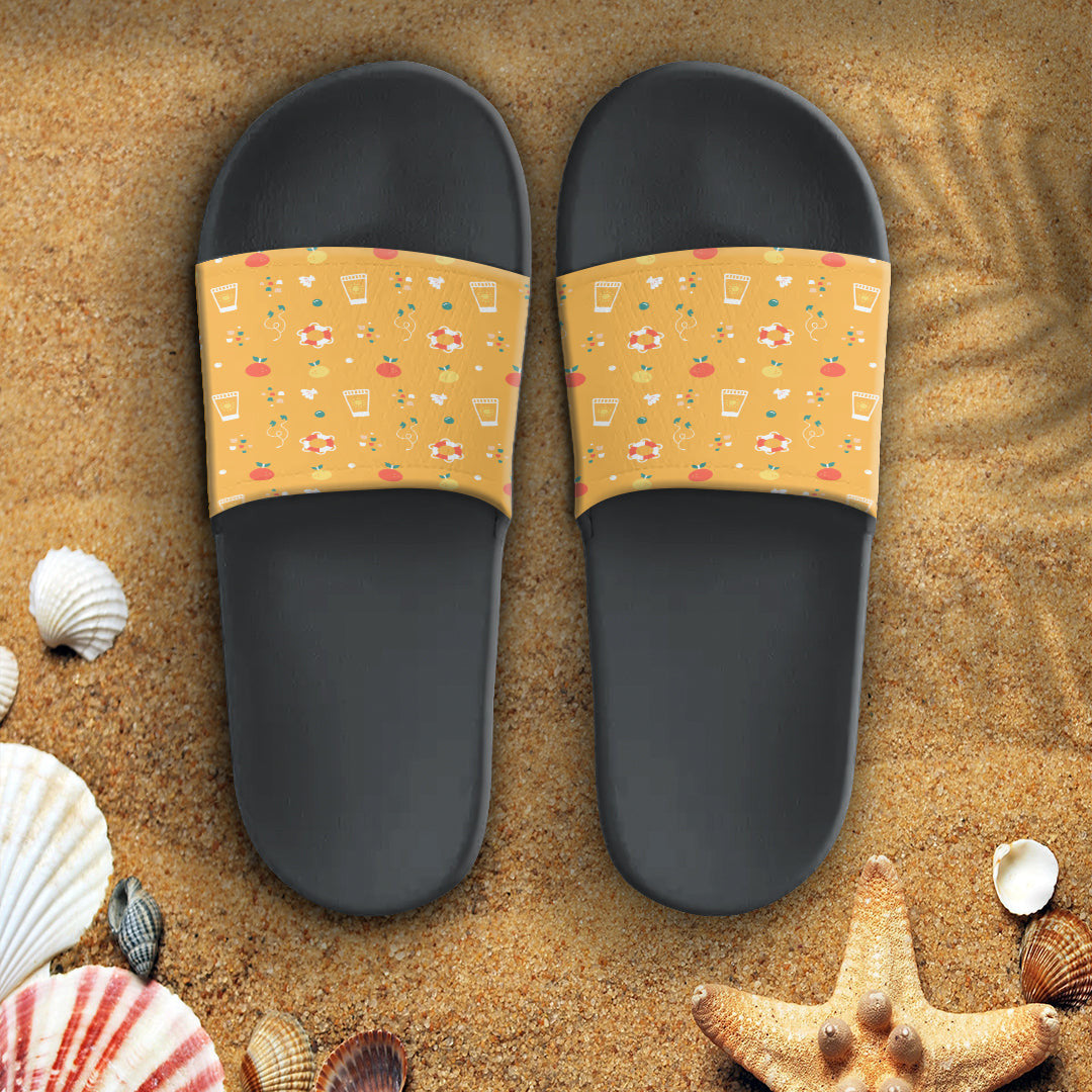 Sandal Hawaiian Summer Pattern Sunscreen,Fruit and Conch Slide Sandal