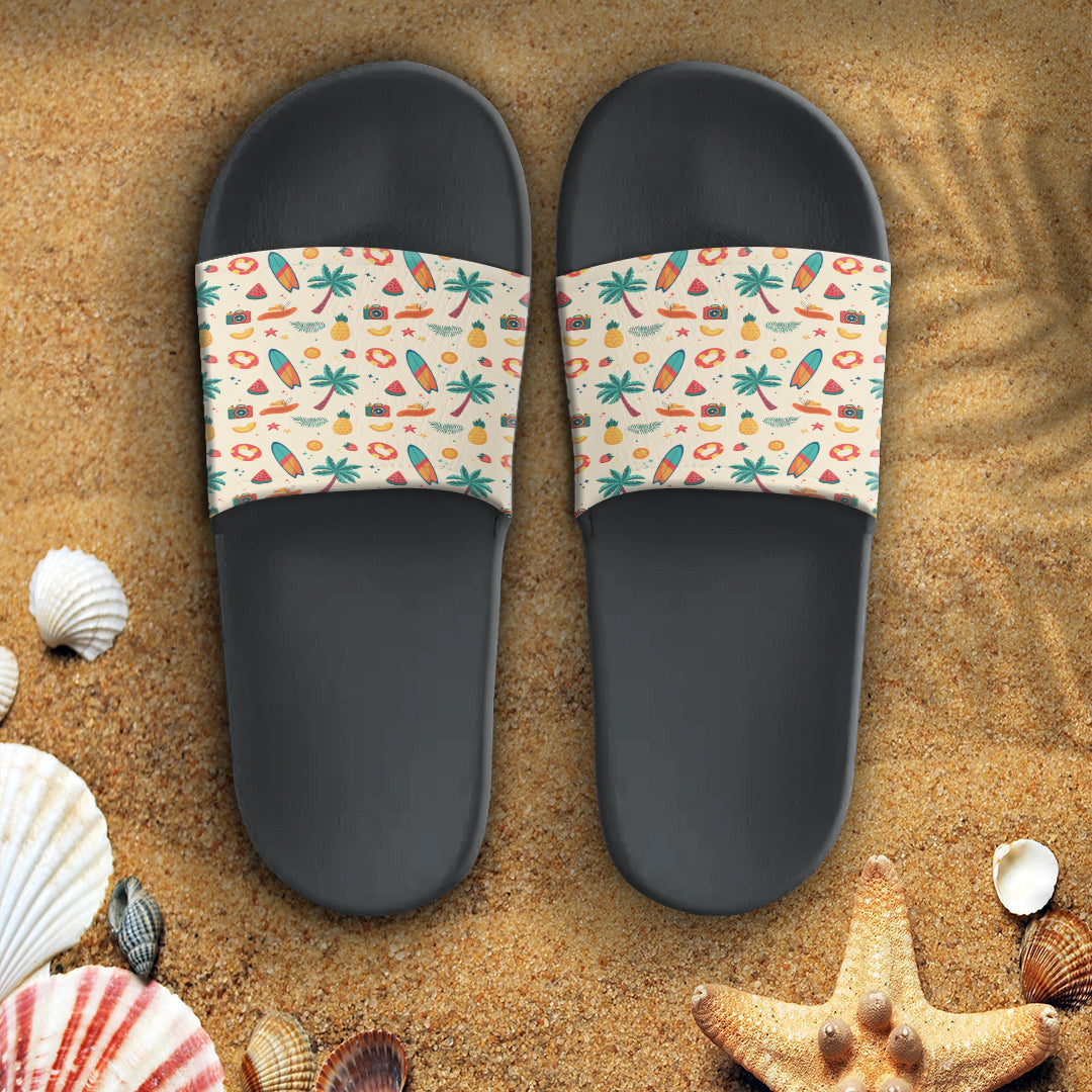 Sandal Hawaiian Summer Travel Pattern Slide Sandal