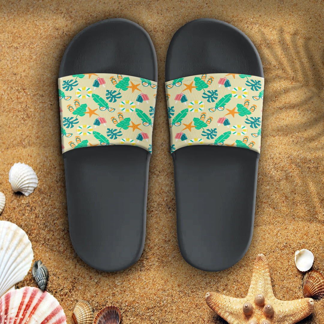 Sandal Summer Pattern Beach Ice Cream and Flip Flop Slide Sandal