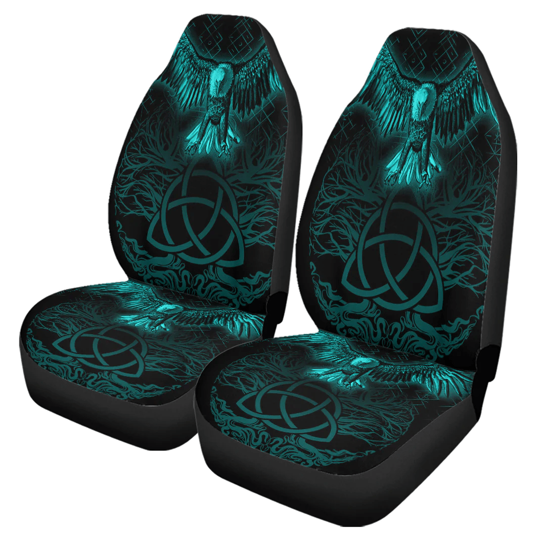 Car Seat Covers Raven Tree Cletic Turquoise Viking Car Seat Covers