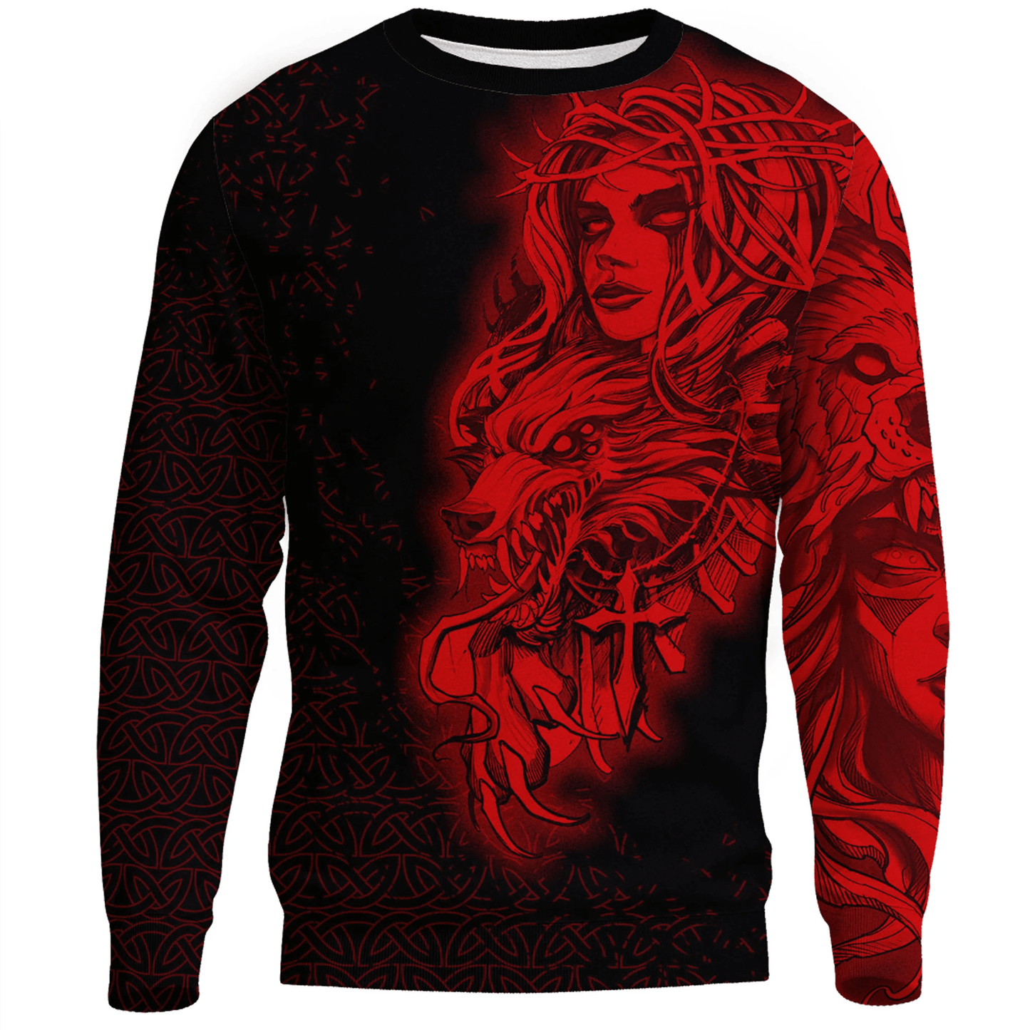 Clothing Valkyries And Wolf Red Sweatshirts