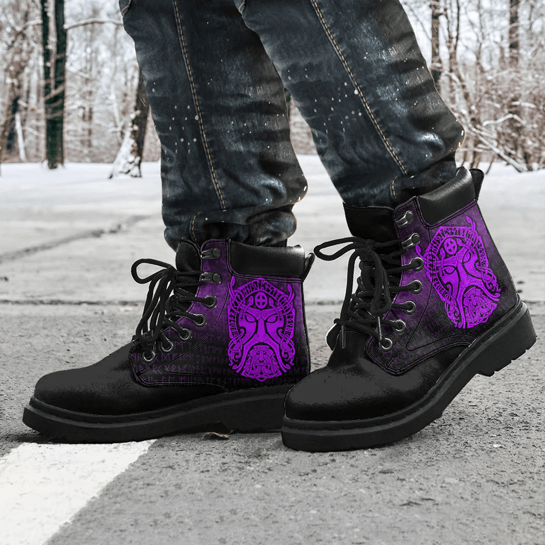Boots Vikings Thor Godmask Purple All Season Boots