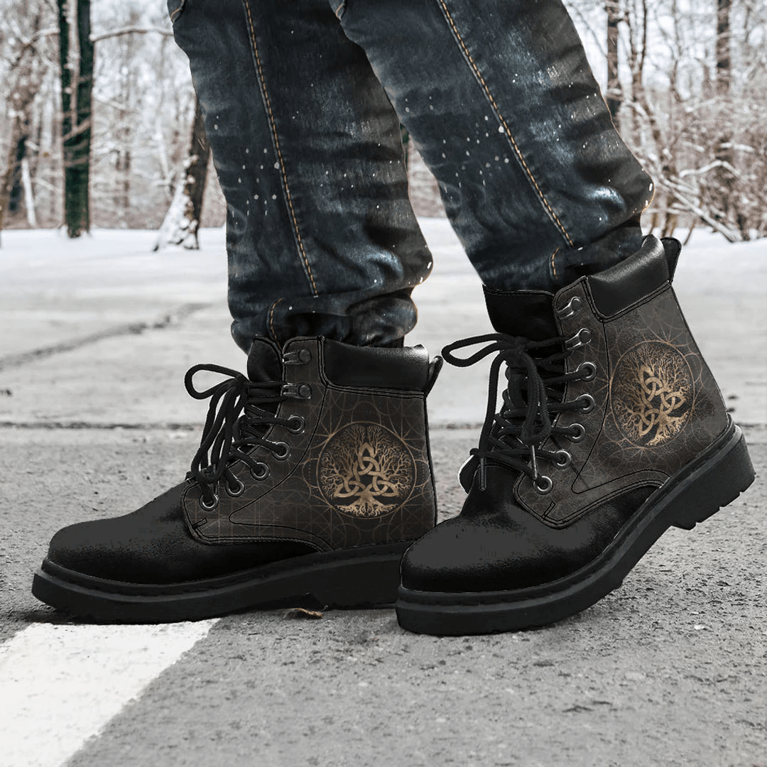 Boots Tree Of Life Yggdrasil With Triquetra All Season Boots