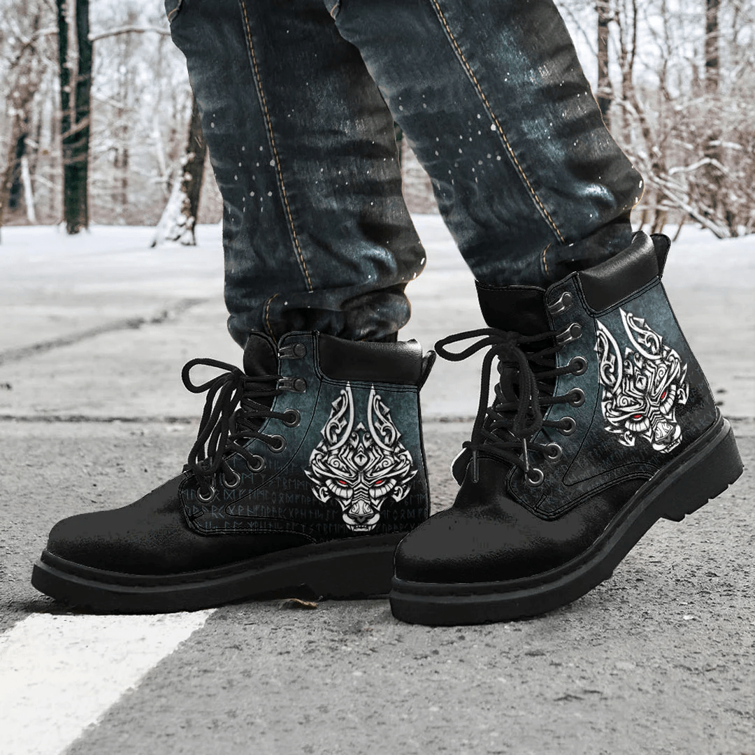 Boots Viking Symbol Fenrir Wolf Son Of Loki All Season Boots