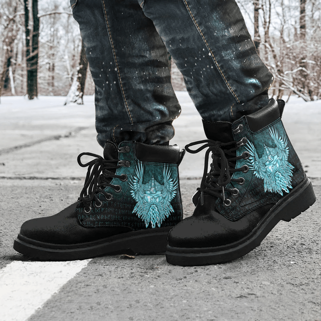 Boots Norse God Odin The All Father Cyan All Season Boots