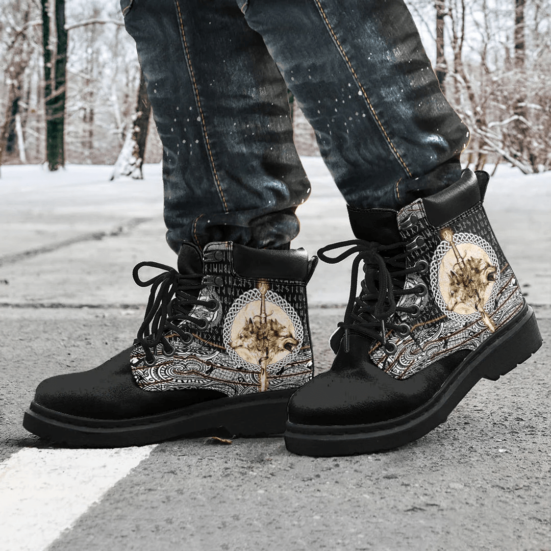 Boots Wolf And Vikings Tattood All Season Boots