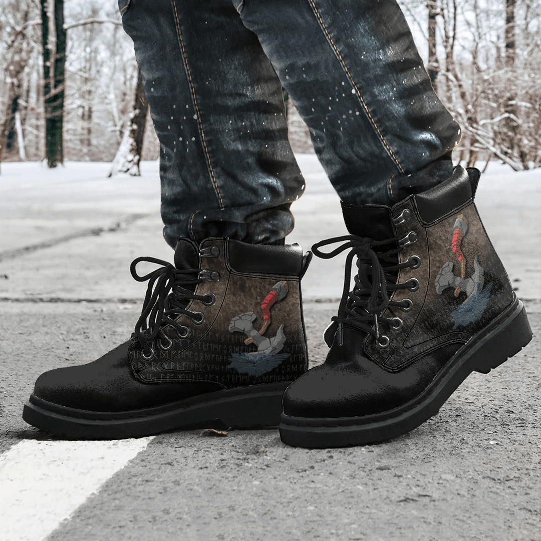 Boots Viking Axe Norse Mythology All Season Boots