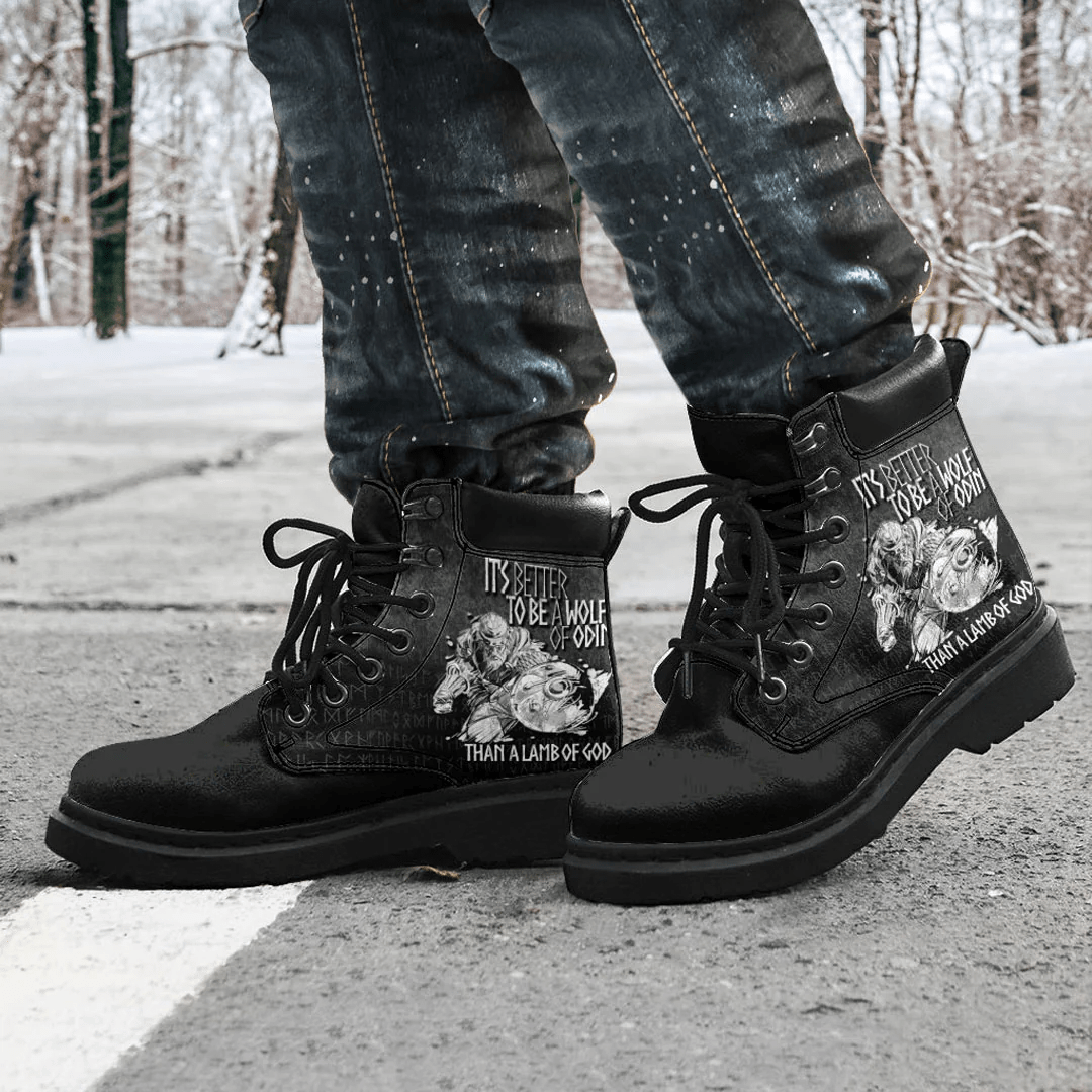 Boots Viking Valhalla Odin It's Better To Be A Wolf All Season Boots