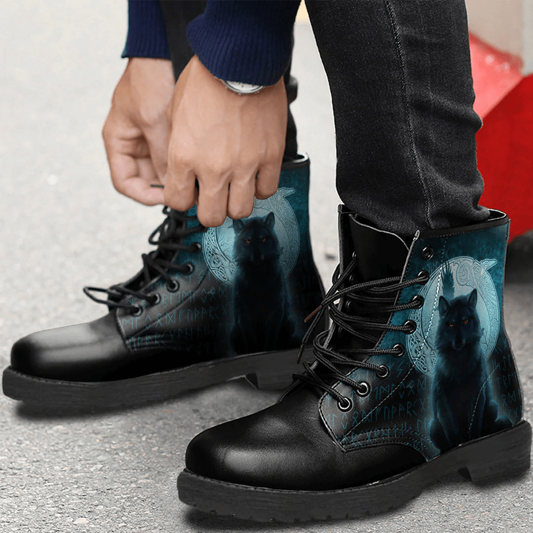 Boots Fenrir Viking Wolf Leather Boots