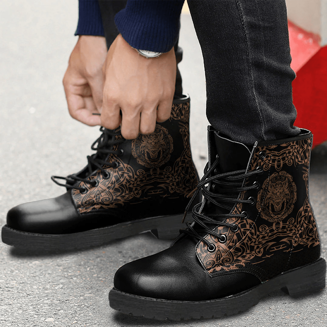 Boots Fenrir Vikingd Gold Leather Boots
