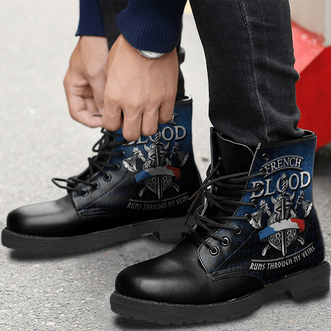 Boots French Blood Runs Through My Veins Leather Boots