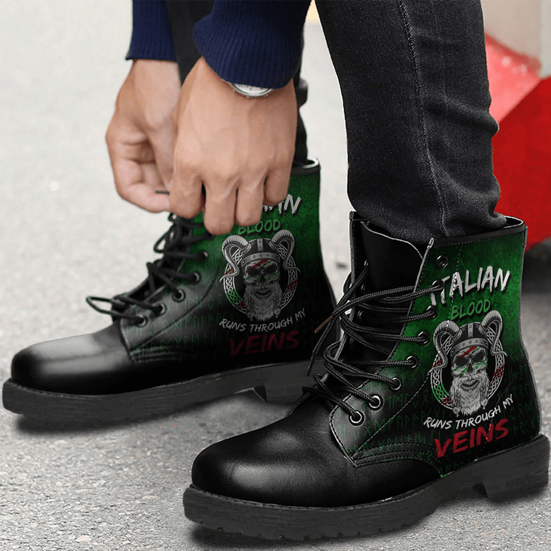 Boots Italian Blood Runs Through My Veins Leather Boots