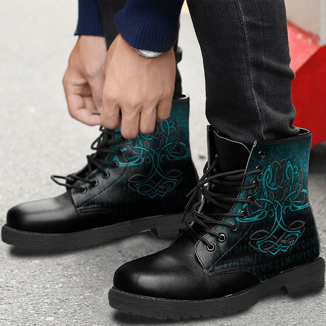 Boots Viking Age Yggdrasil Sacred Tree Leather Boots