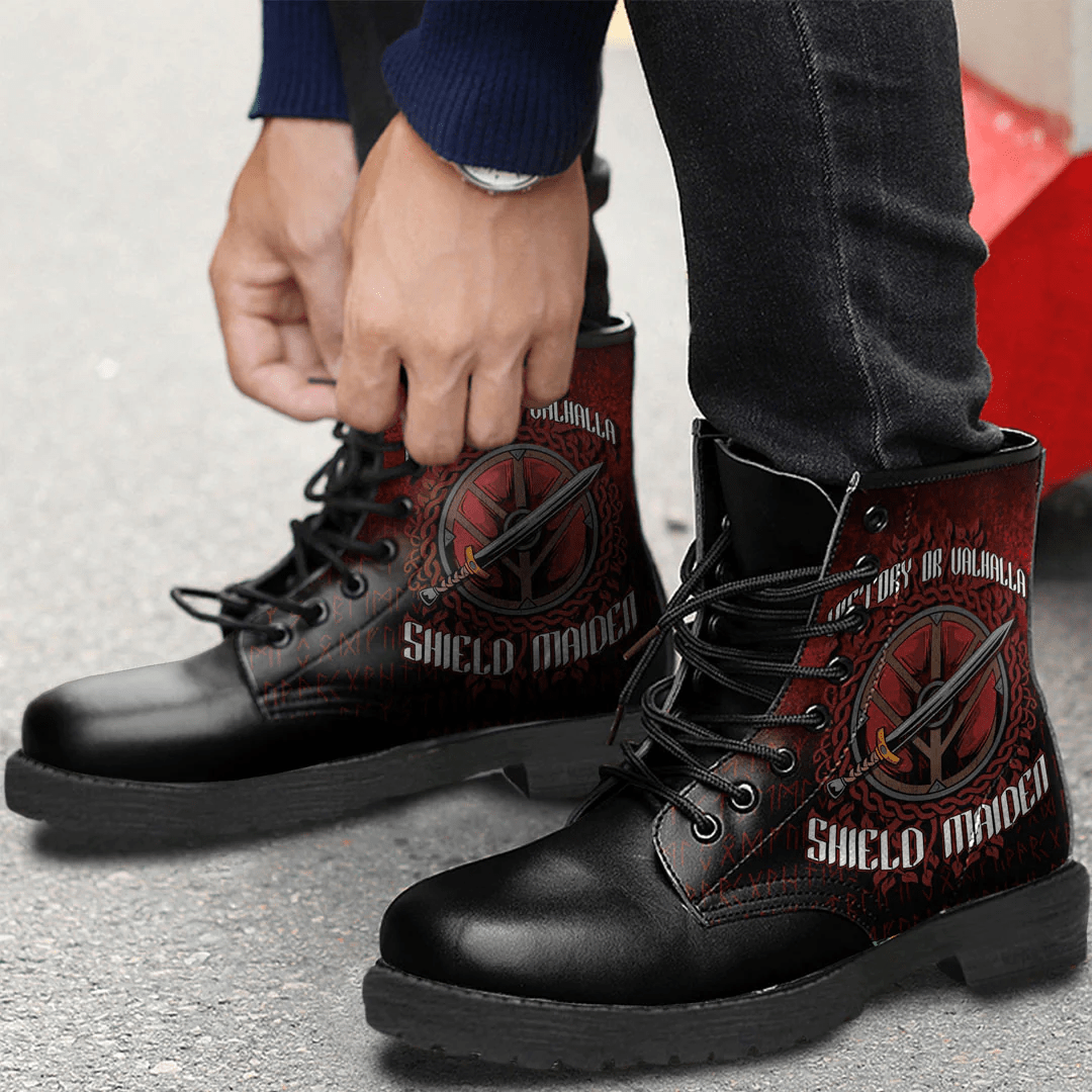 Boots Victory Or Valhalla Shield Maiden Leather Boots